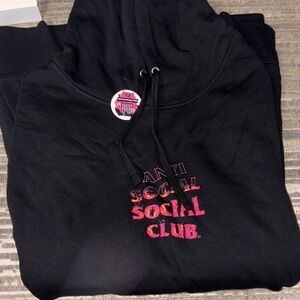 Anti Social Social Club Black and Pink Hoodie